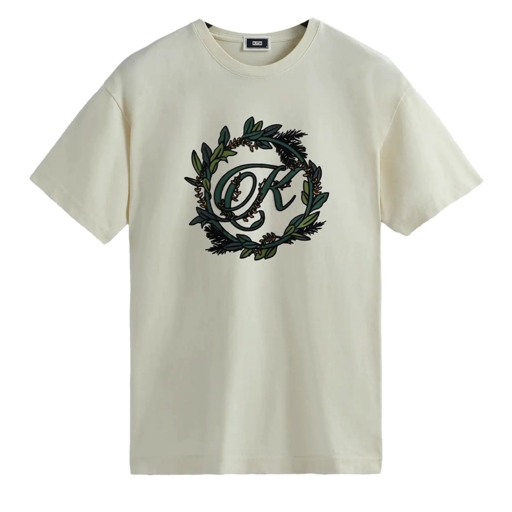 NWT Kith Wreath Tee Shirt Sandrift XS Kithmas Christmas Tee